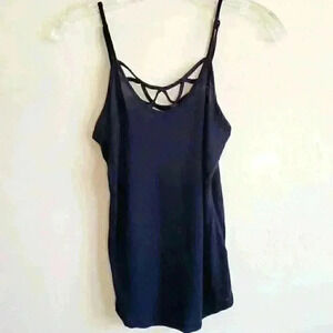 Black crisscross front cami tank top